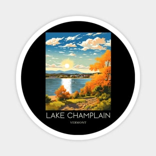 A Pop Art Travel Print of Lake Champlain - Vermont - US Magnet